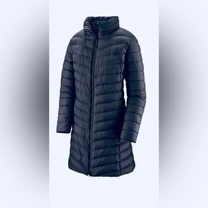 Patagonia Worn Wear Silent Parka Duck Down w/ Hood Slim Fit - Steel Blue size XS